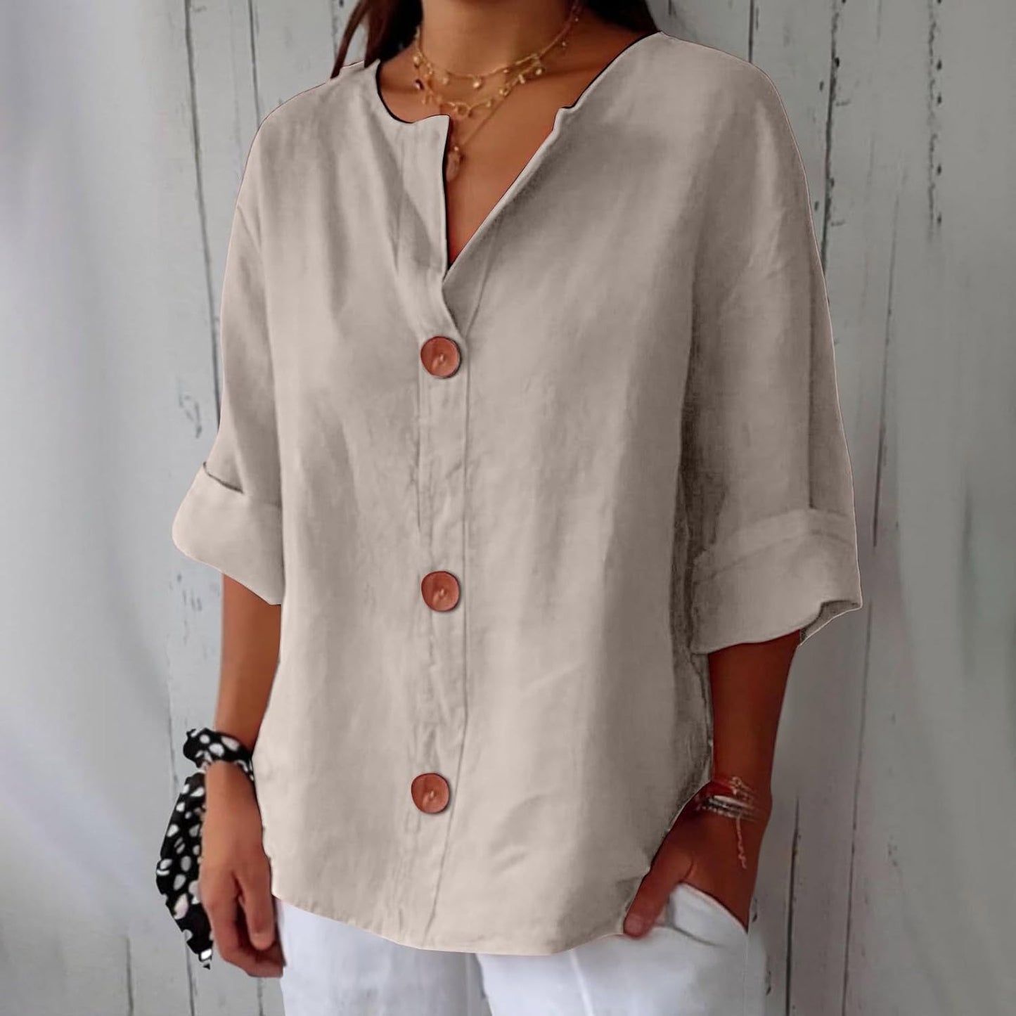 BEATRIZ™ | Blusa de lino relajada - elegancia atemporal