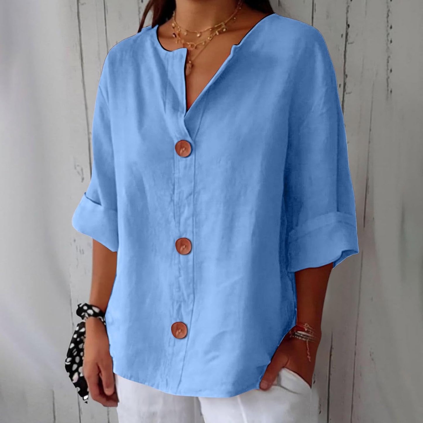 BEATRIZ™ | Blusa de lino relajada - elegancia atemporal