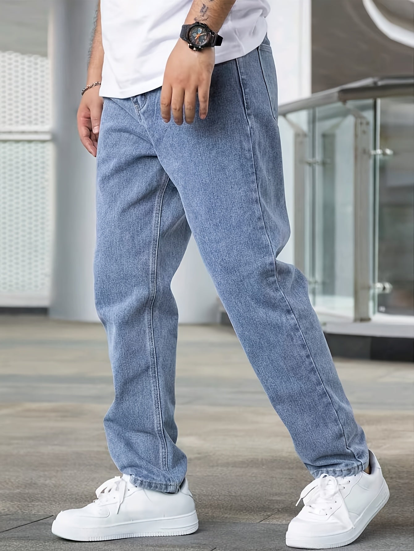 AARÓN™ | Jeans rectos de denim lavado