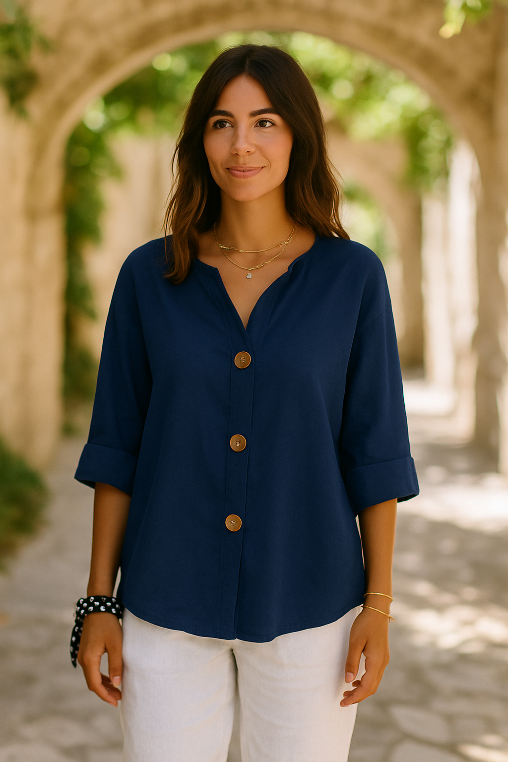 BEATRIZ™ | Blusa de lino relajada - elegancia atemporal