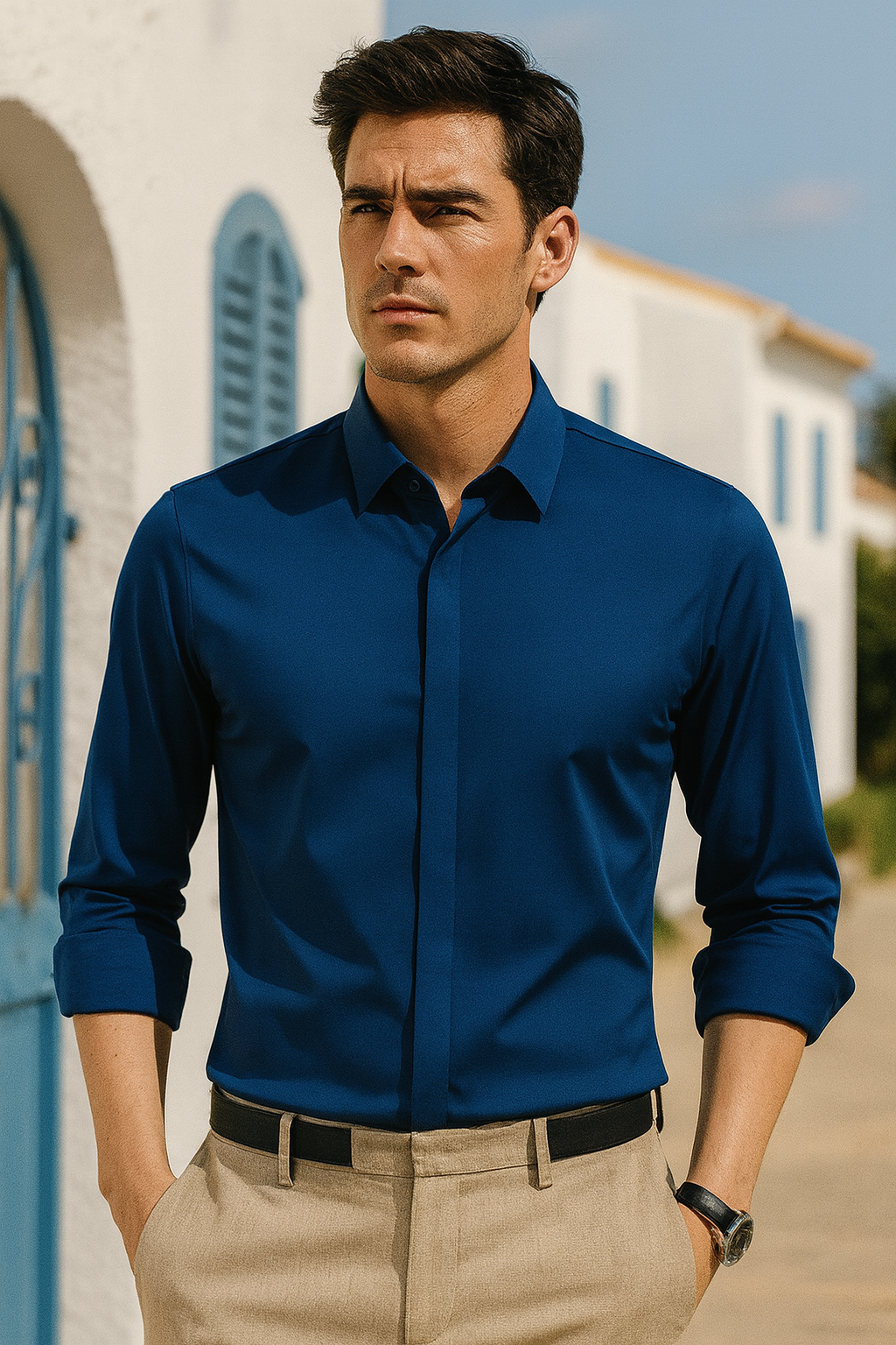 ANDRÉS™ | Camisa de hombre sin arrugas y con stretch