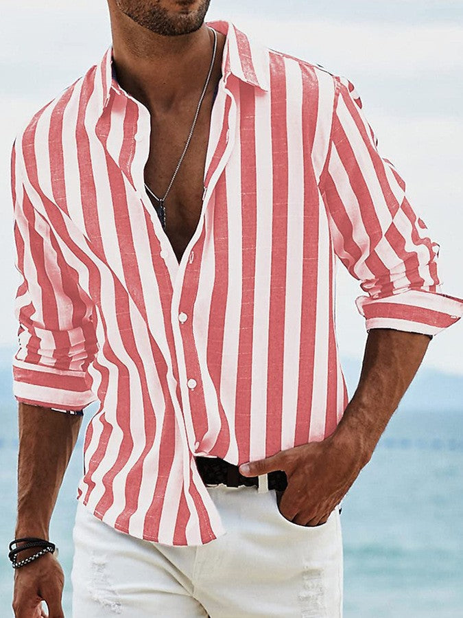 SAMUEL™ | Camisa de lino a rayas relajada