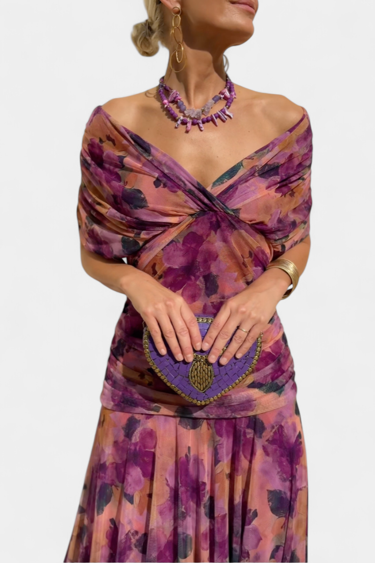ROSARIO™ | Vestido largo con estampado floral
