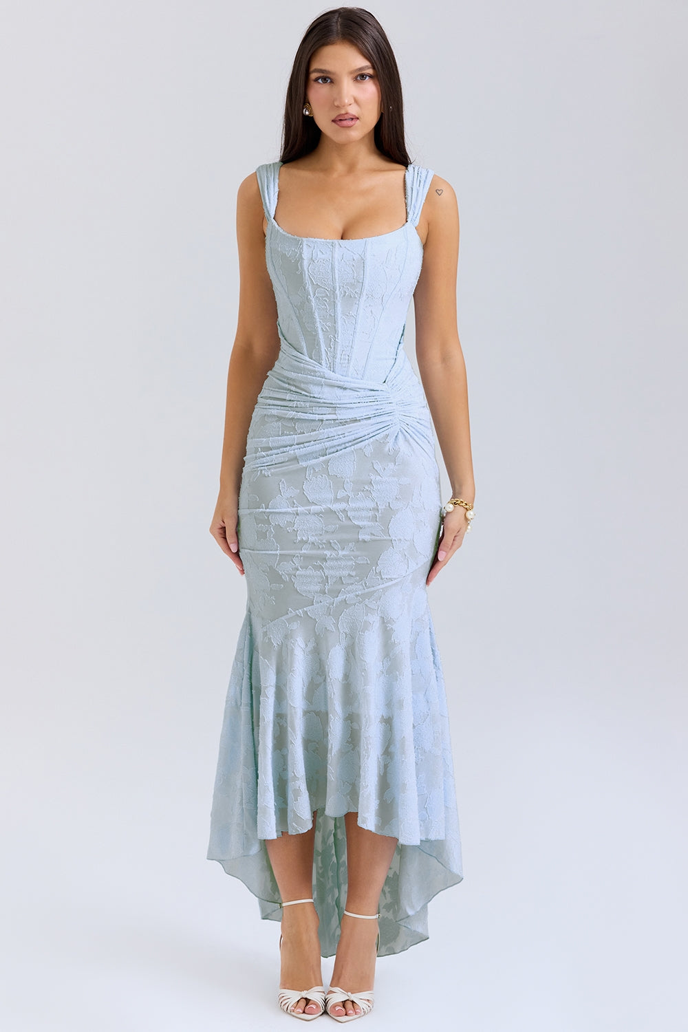 GABRIELA™ | Vestido corsé pastel con fruncido