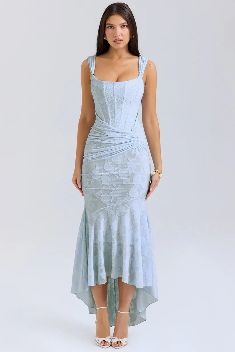 GABRIELA™ | Vestido corsé pastel con fruncido