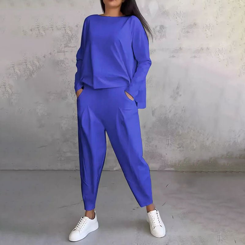 ANA™ | Conjunto de top liso y pantalón amplio