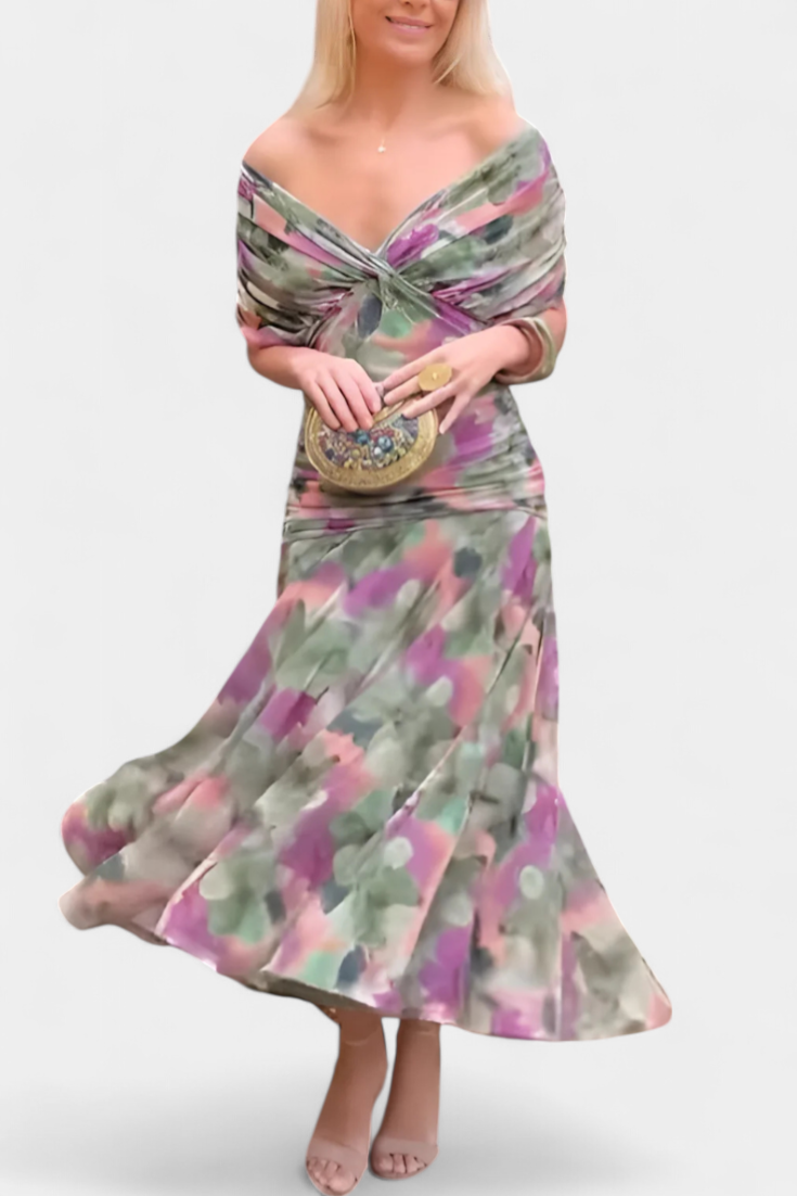 ROSARIO™ | Vestido largo con estampado floral