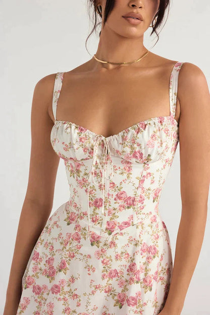 ELENA™ | Vestido corsé de algodón estampado