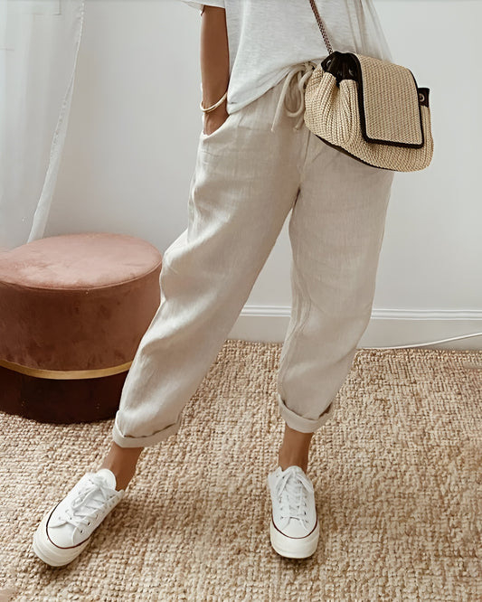 PATRICIA™ | Pantalón de mujer fluido de lino