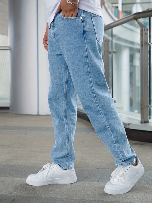 AARÓN™ | Jeans rectos de denim lavado