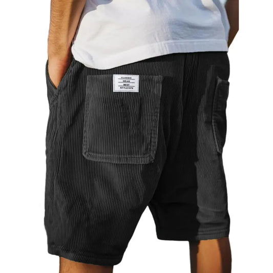 RAFAEL™ | Shorts de terciopelo con bolsillos -  Negro