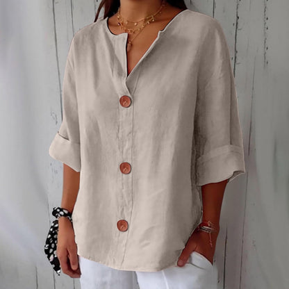 BEATRIZ™ | Blusa de lino relajada - elegancia atemporal