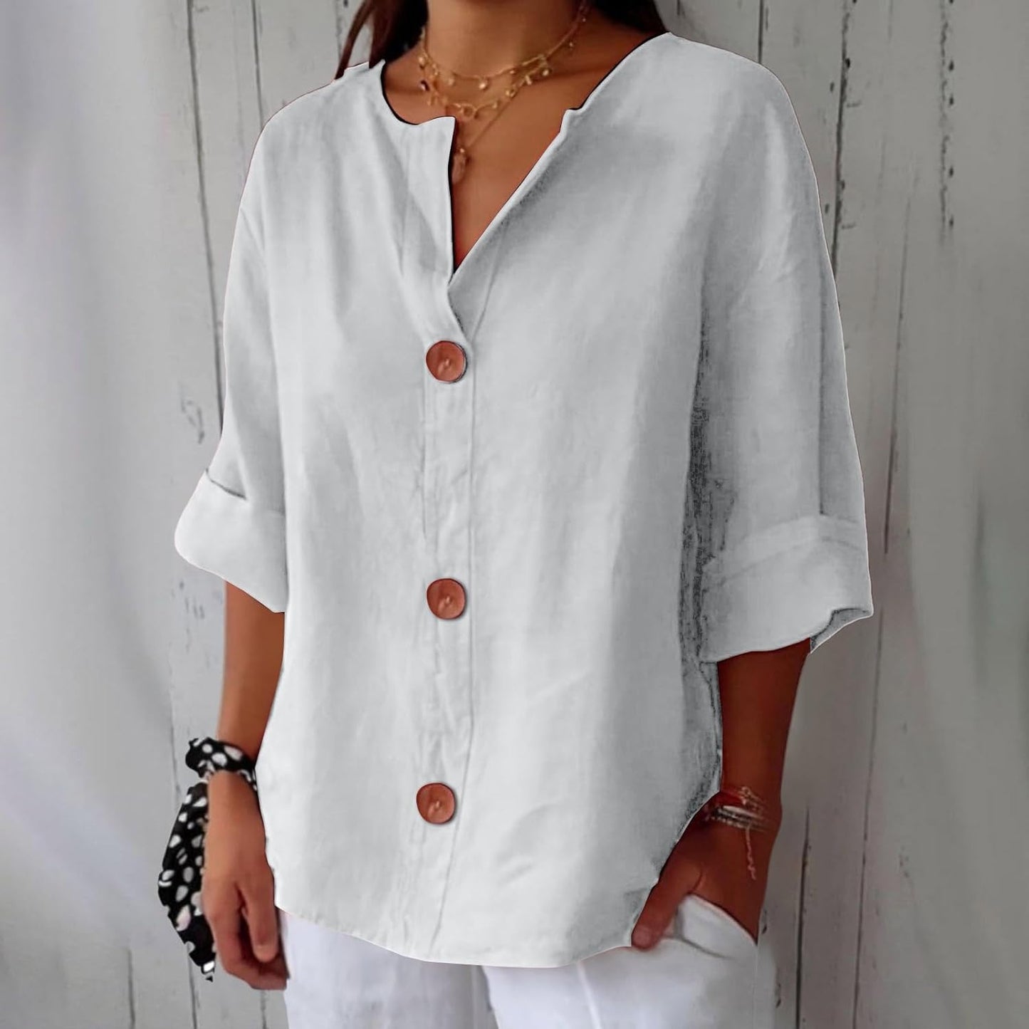 BEATRIZ™ | Blusa de lino relajada - elegancia atemporal