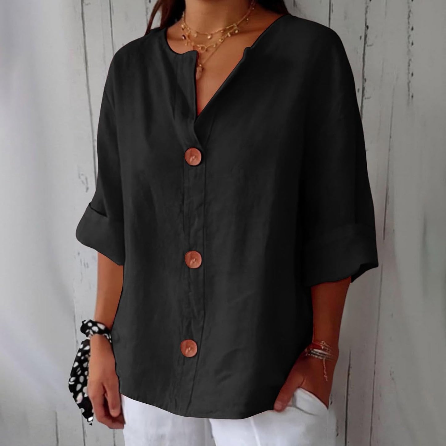BEATRIZ™ | Blusa de lino relajada - elegancia atemporal