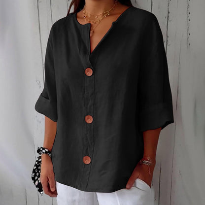 BEATRIZ™ | Blusa de lino relajada - elegancia atemporal