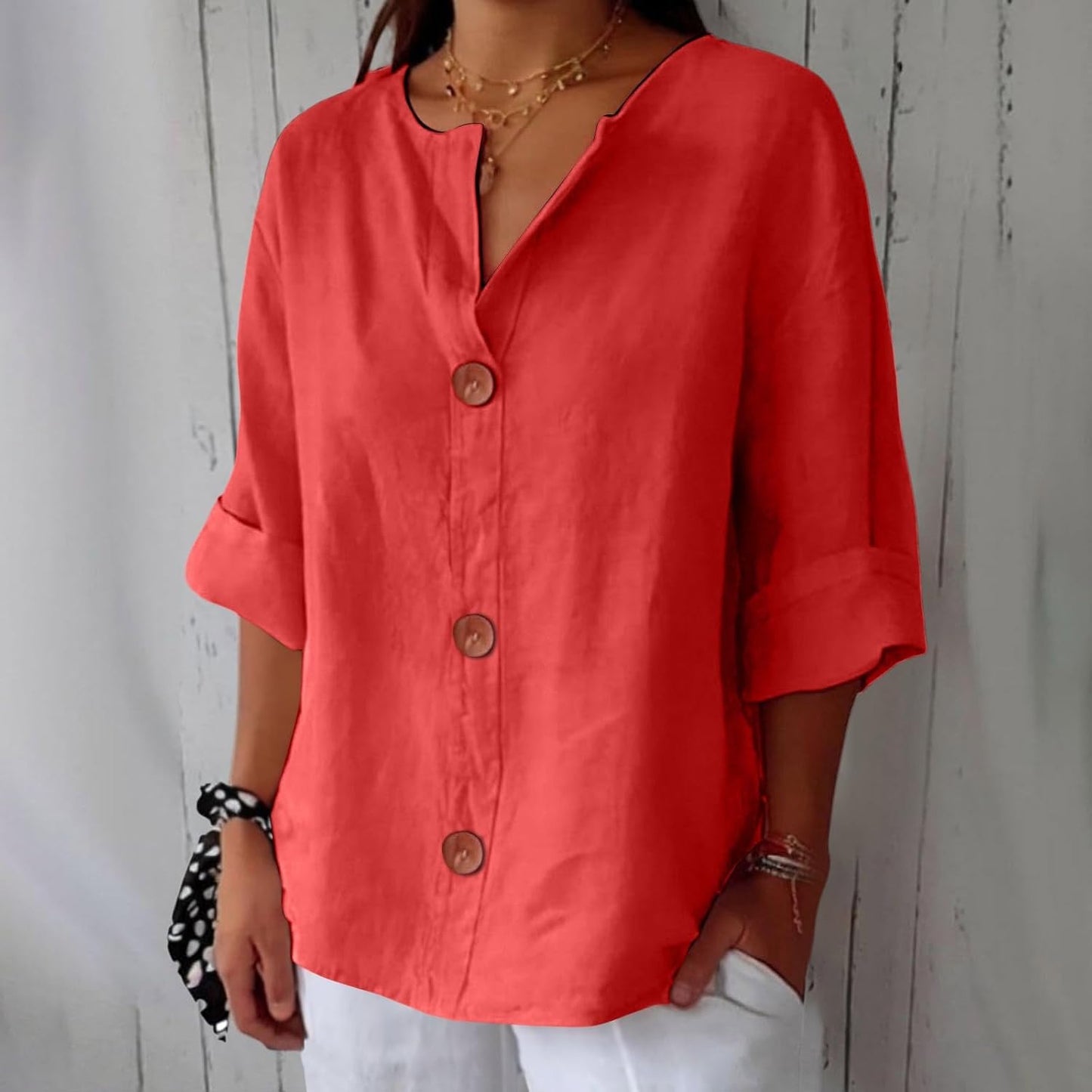 BEATRIZ™ | Blusa de lino relajada - elegancia atemporal