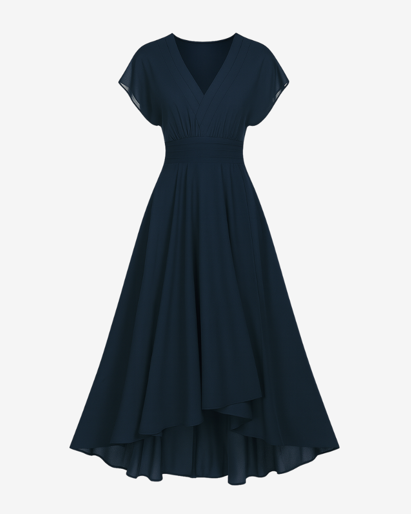 PAULA™ | Vestido de noche fluido con escote en V
