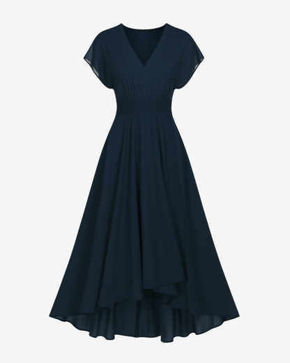 PAULA™ | Vestido de noche fluido con escote en V