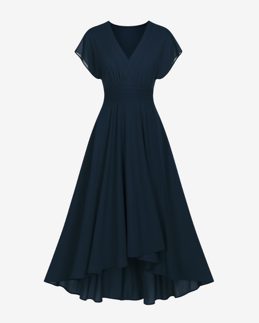 PAULA™ | Vestido de noche fluido con escote en V