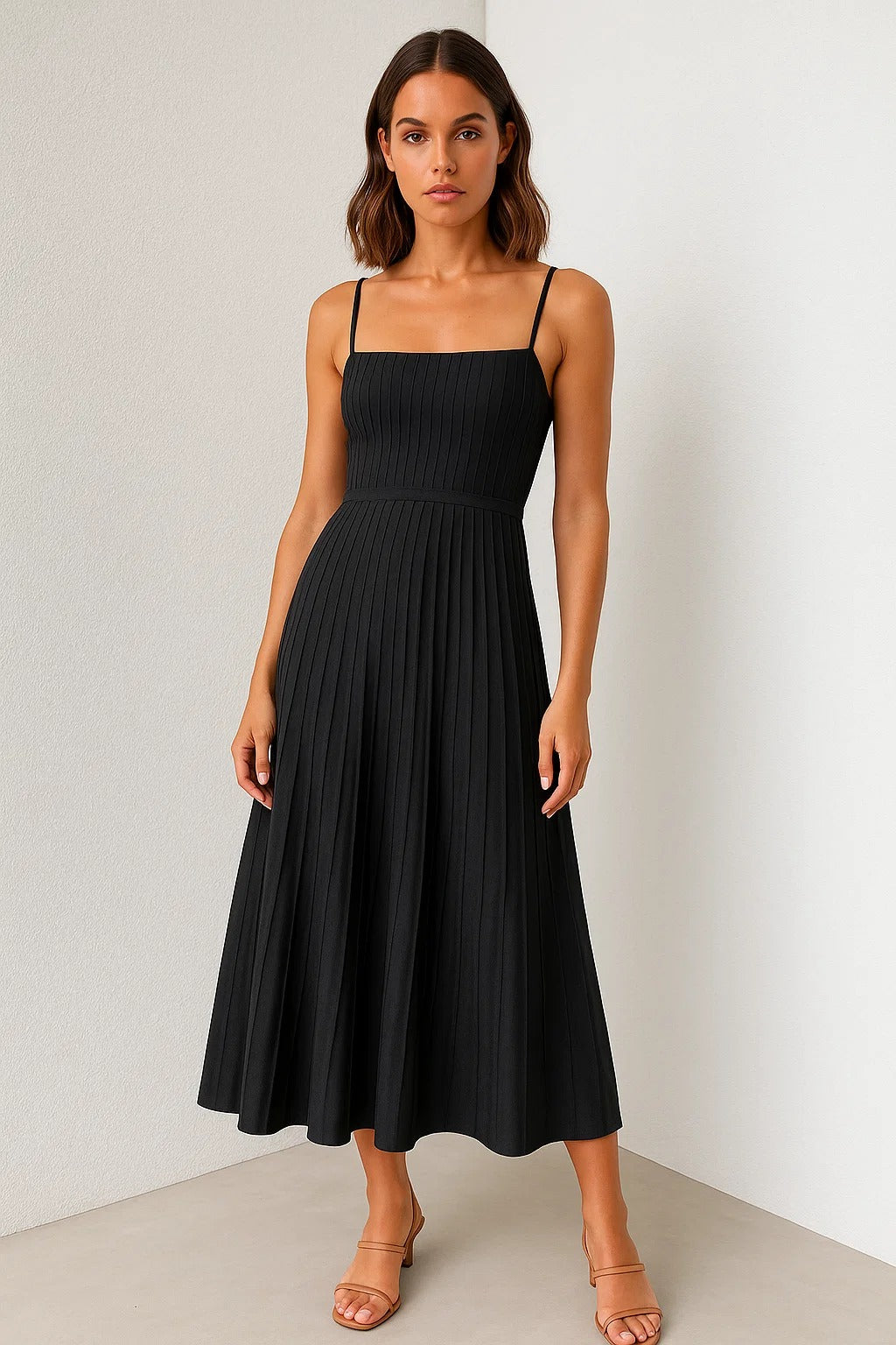 ALICIA™ | Vestido midi ligero con escote halter