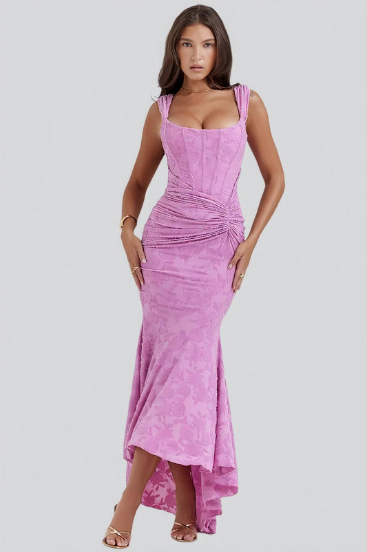 GABRIELA™ | Vestido corsé pastel con fruncido