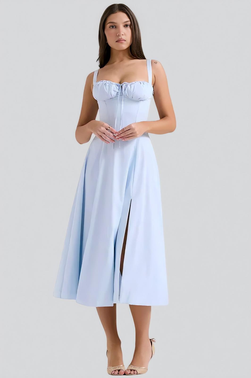 ELENA™ | Vestido corsé de algodón estampado