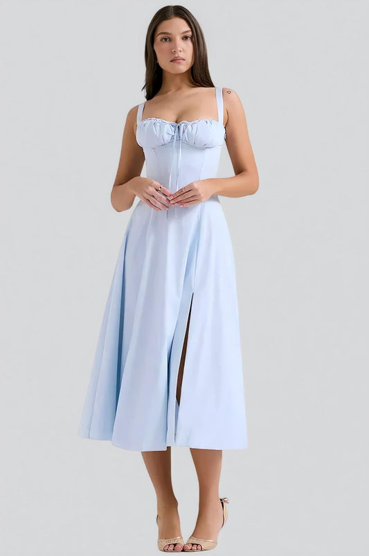 ELENA™ | Vestido corsé de algodón estampado