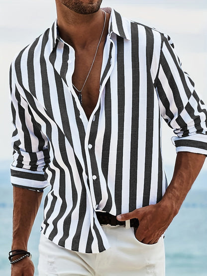 SAMUEL™ | Camisa de lino a rayas relajada