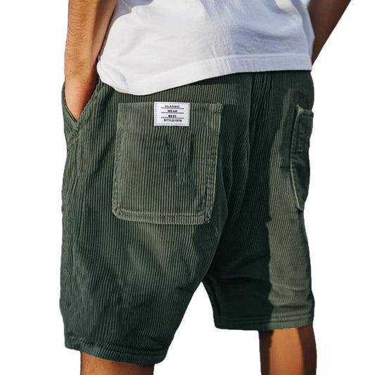RAFAEL™ | Shorts de terciopelo con bolsillos - Verde oscuro