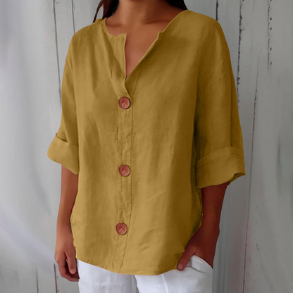 BEATRIZ™ | Blusa de lino relajada - elegancia atemporal