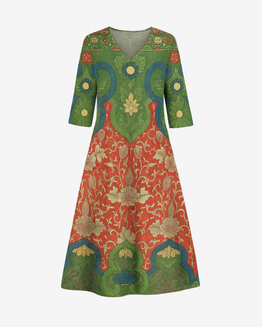 ISABEL™ | Vestido largo floral vintage