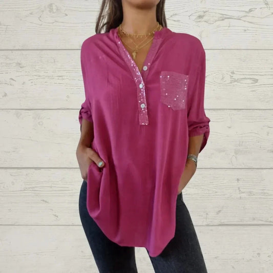 JIMENA™ | Blusa holgada con detalles de lentejuelas