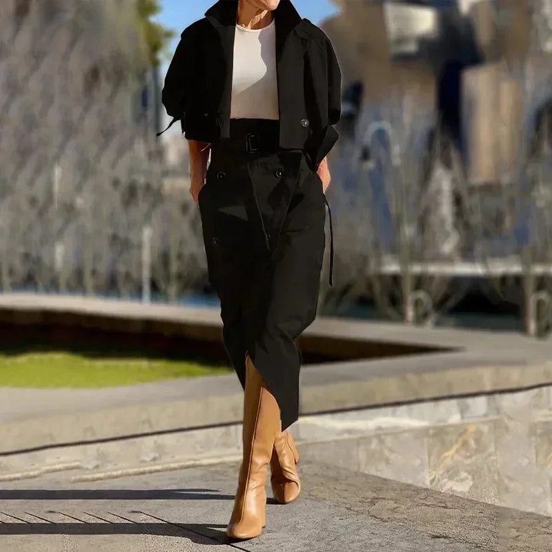 REBECA™ | Conjunto cargo con chaqueta y falda abertura
