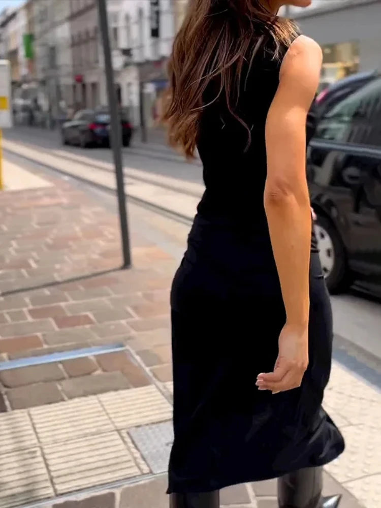 FRANCISCA™ | Vestido retro sin mangas de poliéster