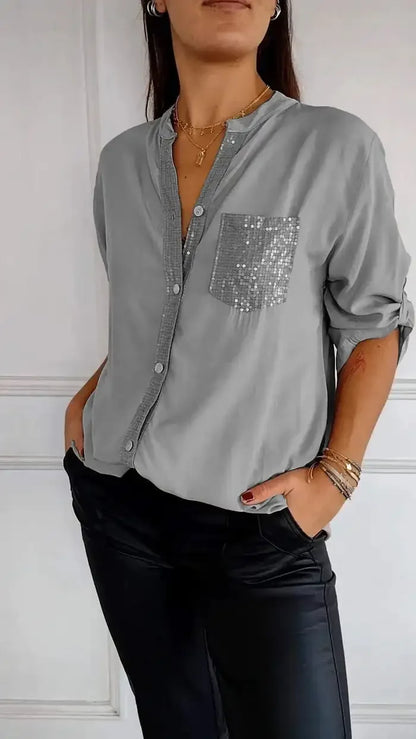 JIMENA™ | Blusa holgada con detalles de lentejuelas