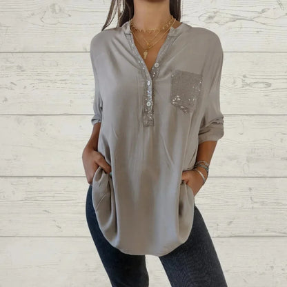 JIMENA™ | Blusa holgada con detalles de lentejuelas