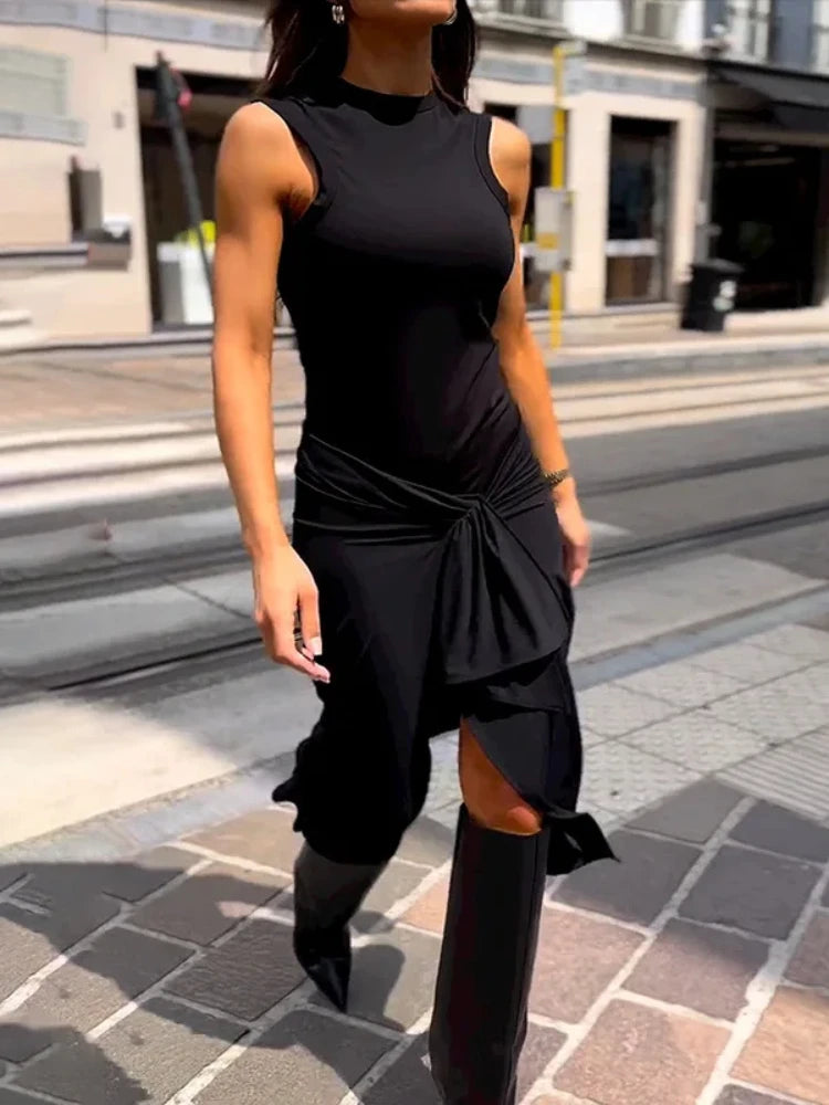 FRANCISCA™ | Vestido retro sin mangas de poliéster