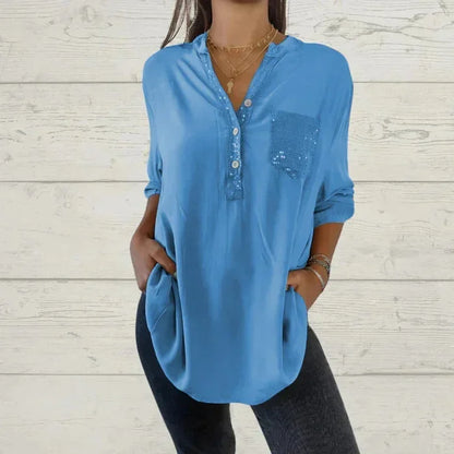 JIMENA™ | Blusa holgada con detalles de lentejuelas