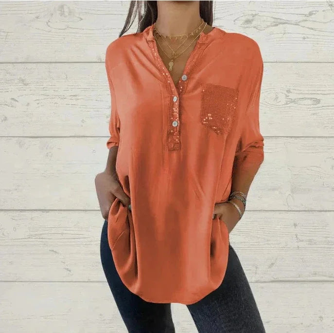JIMENA™ | Blusa holgada con detalles de lentejuelas
