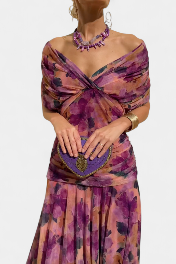 ROSARIO™ | Vestido largo con estampado floral