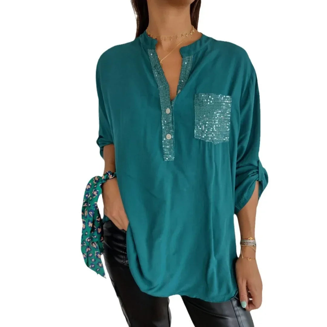 JIMENA™ | Blusa holgada con detalles de lentejuelas