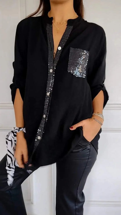 JIMENA™ | Blusa holgada con detalles de lentejuelas
