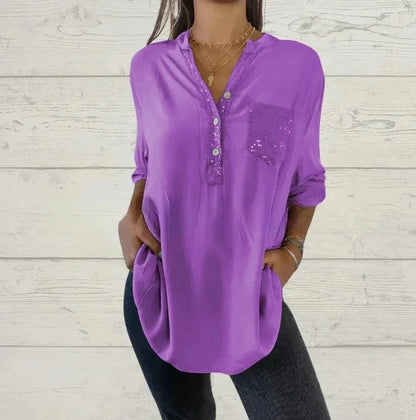 JIMENA™ | Blusa holgada con detalles de lentejuelas