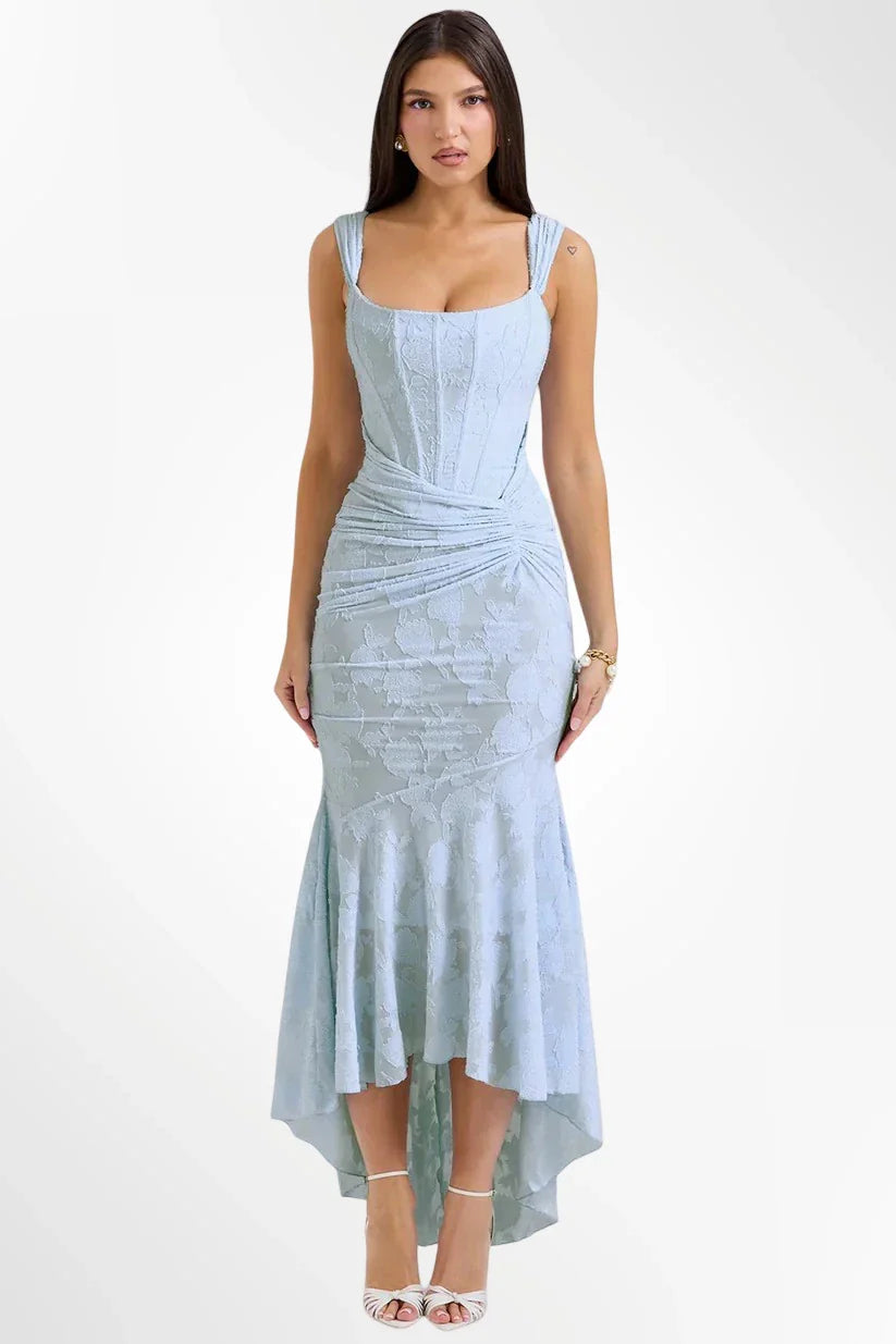 GABRIELA™ | Vestido corsé pastel con fruncido