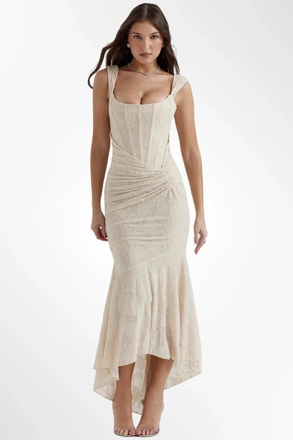 GABRIELA™ | Vestido corsé pastel con fruncido