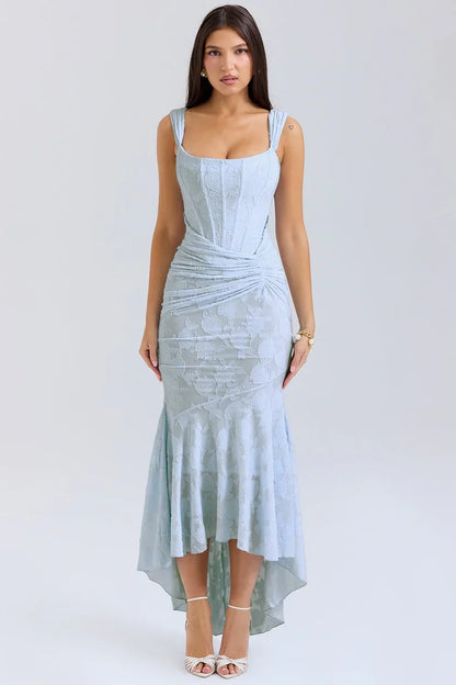 GABRIELA™ | Vestido corsé pastel con fruncido