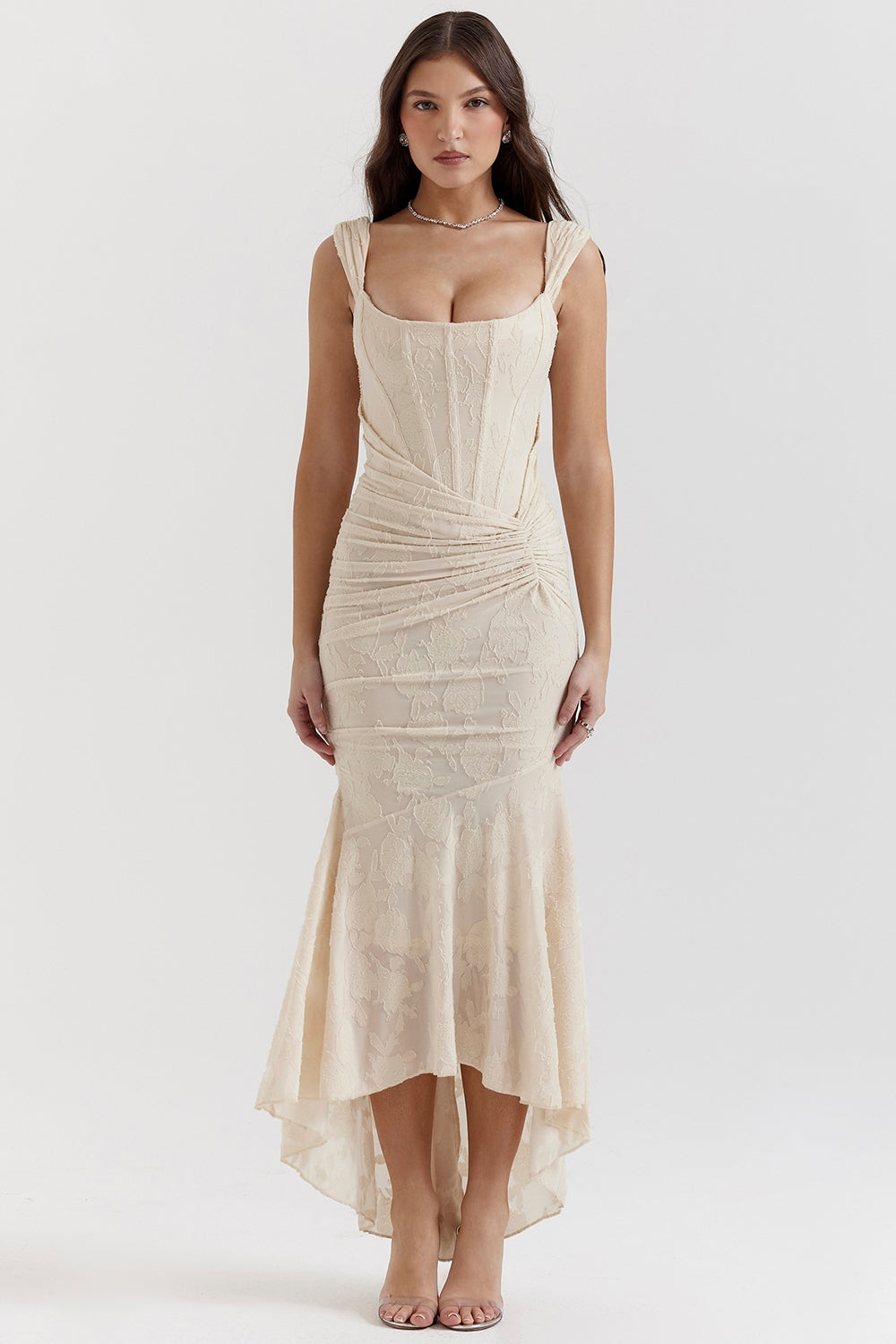 GABRIELA™ | Vestido corsé pastel con fruncido