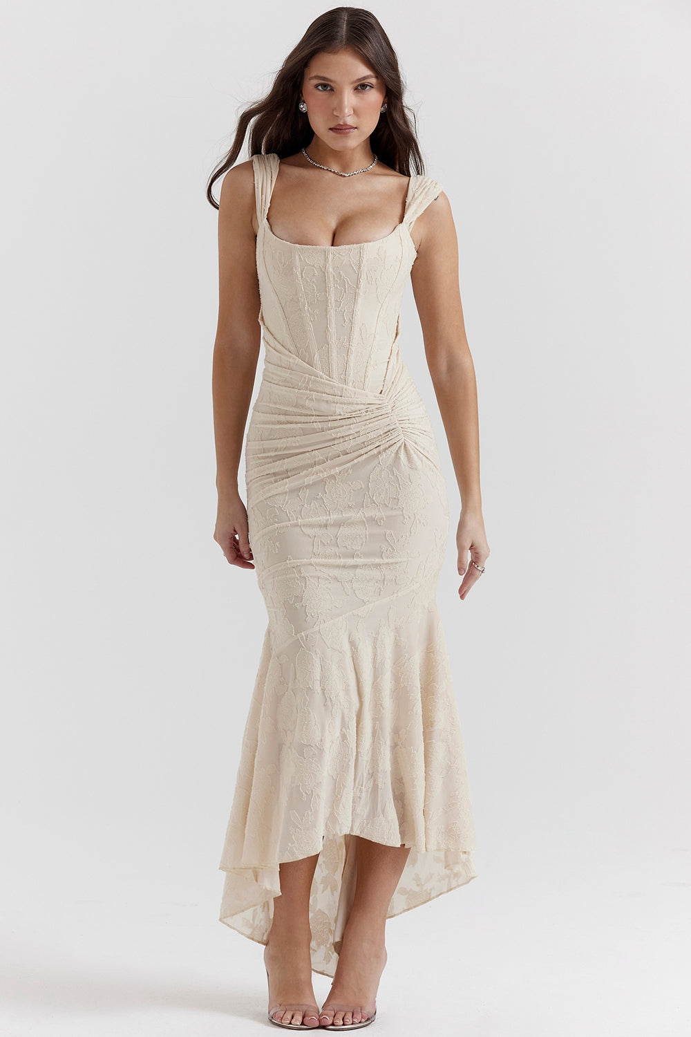 GABRIELA™ | Vestido corsé pastel con fruncido