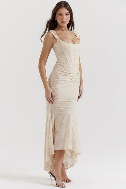 GABRIELA™ | Vestido corsé pastel con fruncido