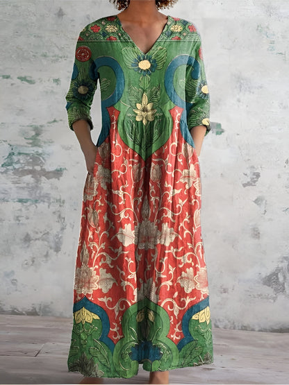 ISABEL™ | Vestido largo floral vintage